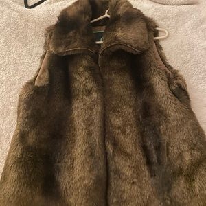 Brown furry vest!